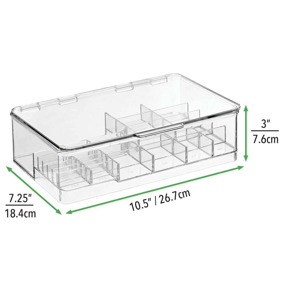 Foto 6 | Organizador De Almacenamiento De Baterías Mdesign Dividido Con Tapa Con Bisagras - Venta Internacional.