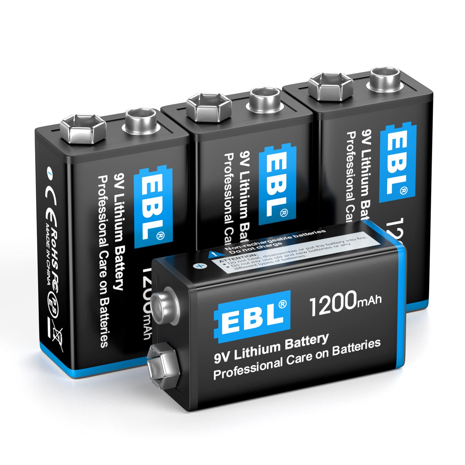 Foto 1 | Baterías De Litio De 9 V Ebl 1200 Mah (paquete De 4) No Recargables - Venta Internacional.