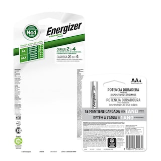 Foto 2 | Cargador De Pilas Energizer Maxi + 4 Pilas Recargables AA