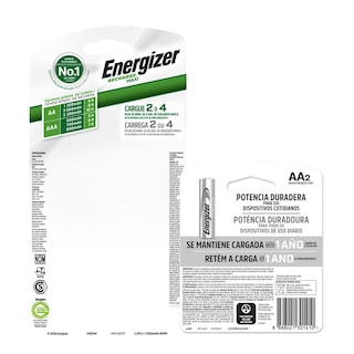 Foto 2 | Cargador de Pilas Energizer Maxi ECOM8 más 2 Pilas AAA Recargables