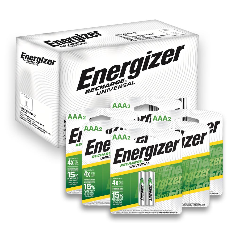 Foto 2 | Baterías Recargables Energizer Aaa 700 Mah Blister 12 Unidades