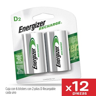 Foto 3 | Baterías Recargables Energizer D Blister 12 Unidades
