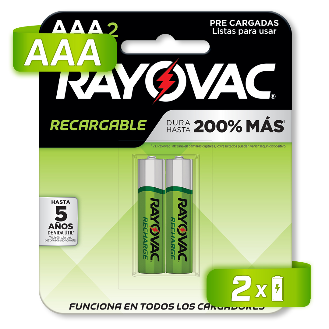 Foto 2 pulgar | Baterías AAA Rayovac Recargables 2 Piezas 600 mAh