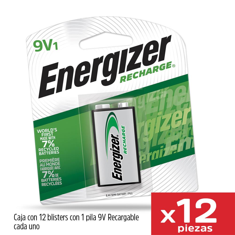 Foto 3 pulgar | Pila Energizer 9v Recargable Blister 12 Unidades
