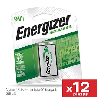 Foto 2 | Pila Energizer 9v Recargable Blister 12 Unidades