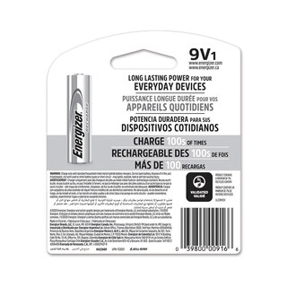 Foto 7 | Pila Energizer 9v Recargable Blister 12 Unidades