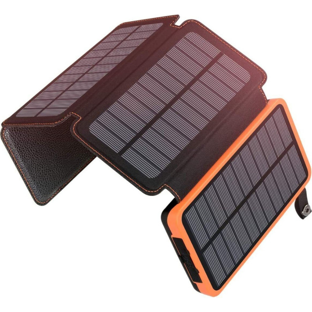 Foto 2 pulgar | Powerbank Solar Batería Portátil 20 000 mAh Mr. Gadgets Negro 4 Paneles Solares Carga Rápida
