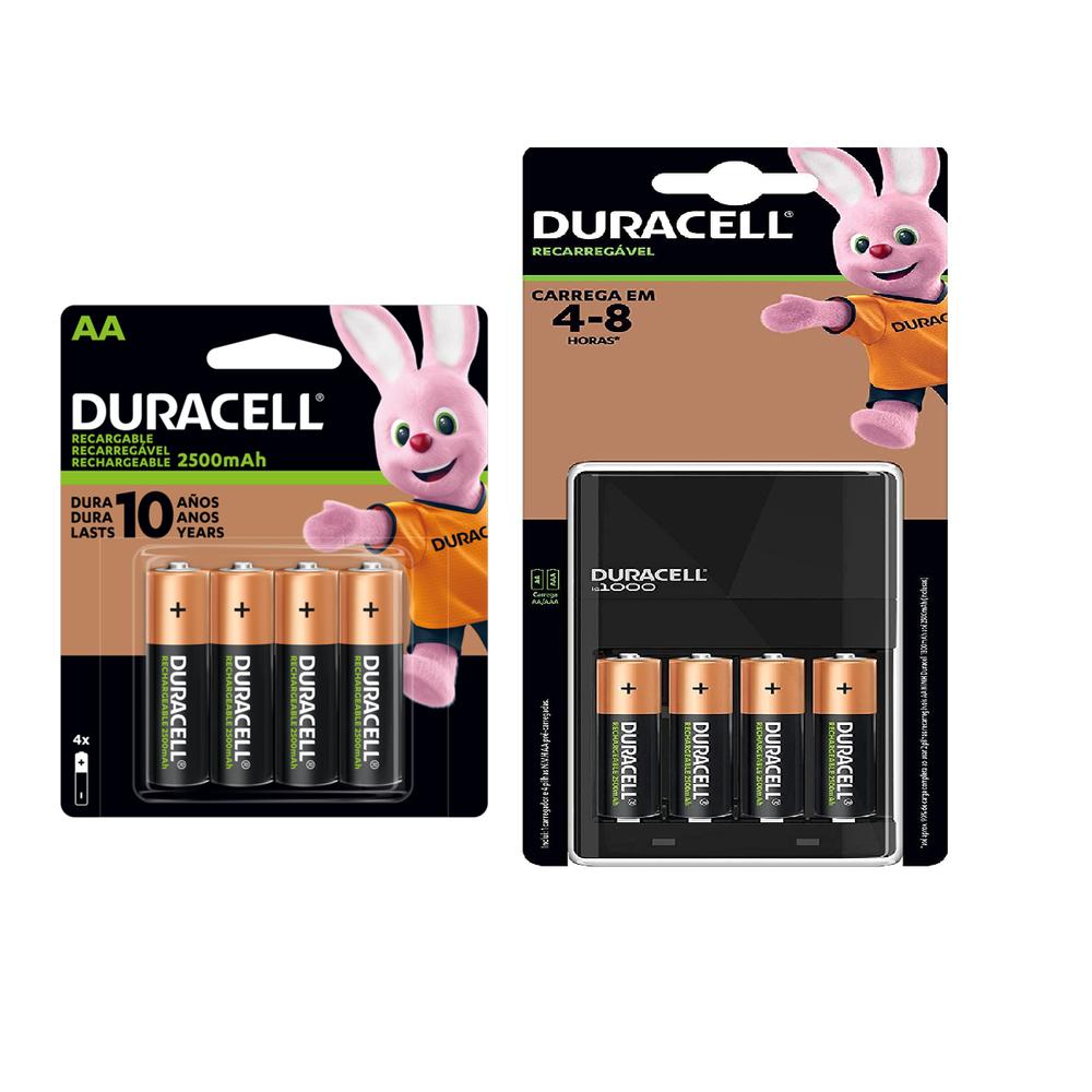 Cargador Duracell Con 8 Pilas Recargable Aa 1.2v $959