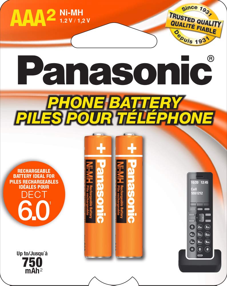 Foto 1 | Pilas Recargables Panasonic Hhr4dpa Aaa 750 Mah 1,2 V, Paquete De 2 - Venta Internacional.