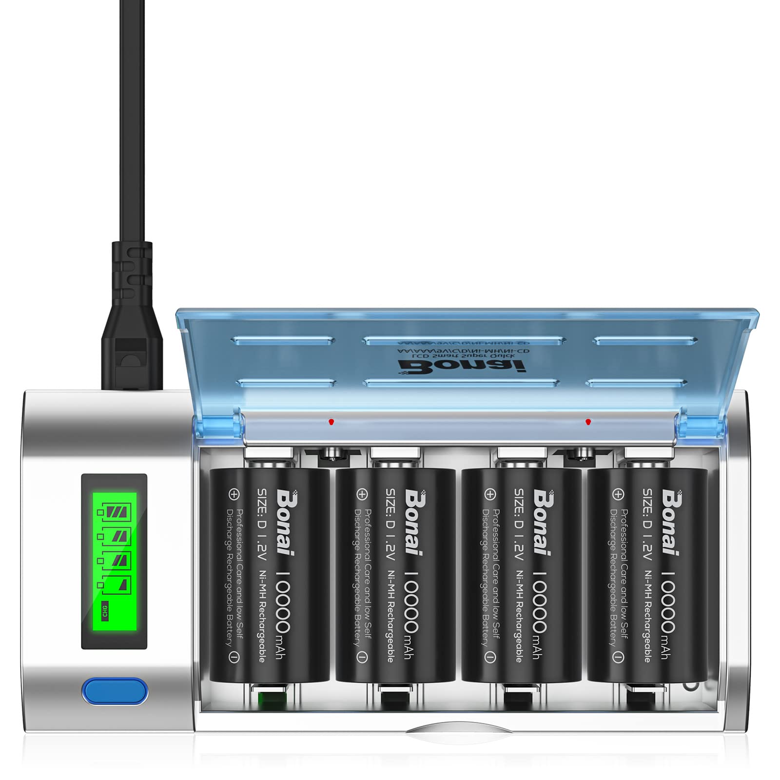 Foto 2 pulgar | Baterías Recargables Y Cargador Bonai Lcd Smart 10000 Mah D - Venta Internacional.