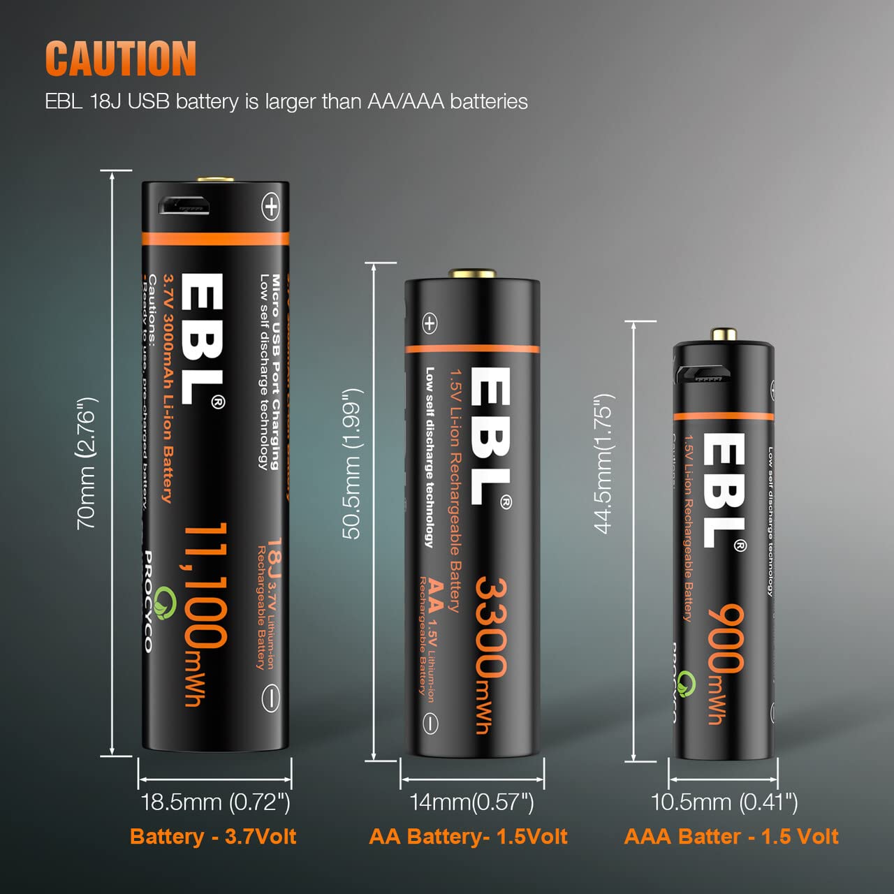 Foto 5 pulgar | Baterías Recargables Ebl 3000 Mah 3 7 V Li-ion 18j (paquete De 2) - Venta Internacional.