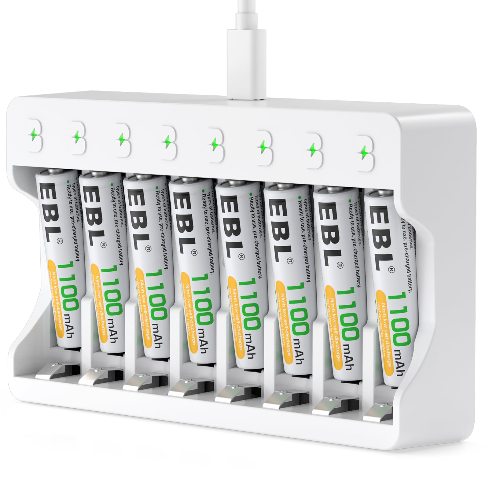 Foto 2 pulgar | Pilas Aaa Recargables Ebl 1100mah  Paquete De 8 Con Cargador - Venta Internacional.