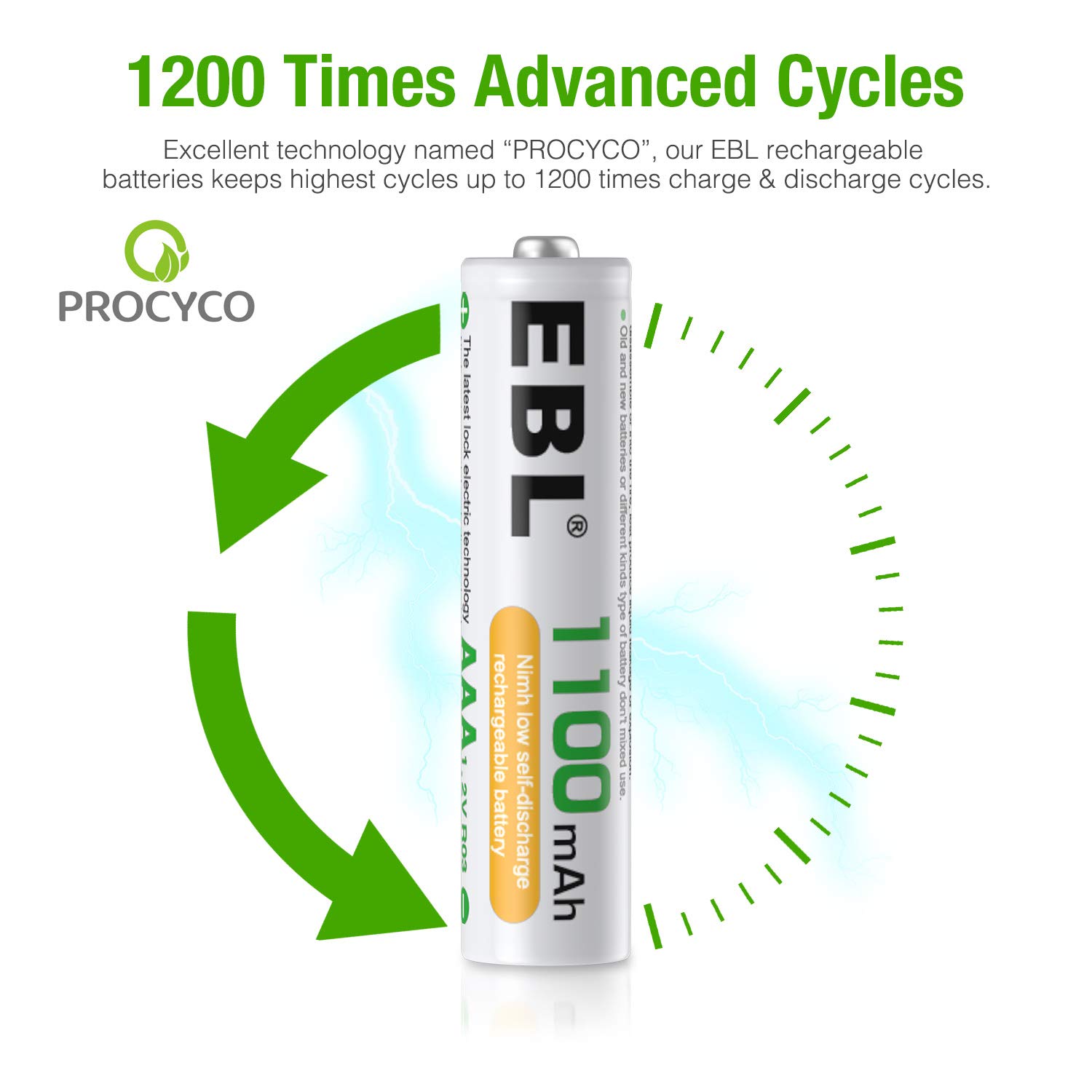 Foto 5 pulgar | Pilas Aaa Recargables Ebl 1100mah  Paquete De 8 Con Cargador - Venta Internacional.