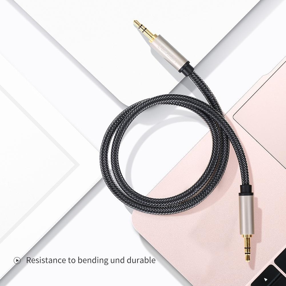 Foto 4 pulgar | Cable Audio Auxiliar Ugreen 10604 color Negro Jack 3.5 mm Estéreo Trenzado 2 m