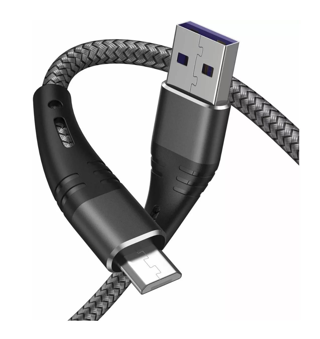 Foto 2 pulgar | Cable V8 Micro Usb de Datos Carga Rápida 3m 2 Piezas Gris