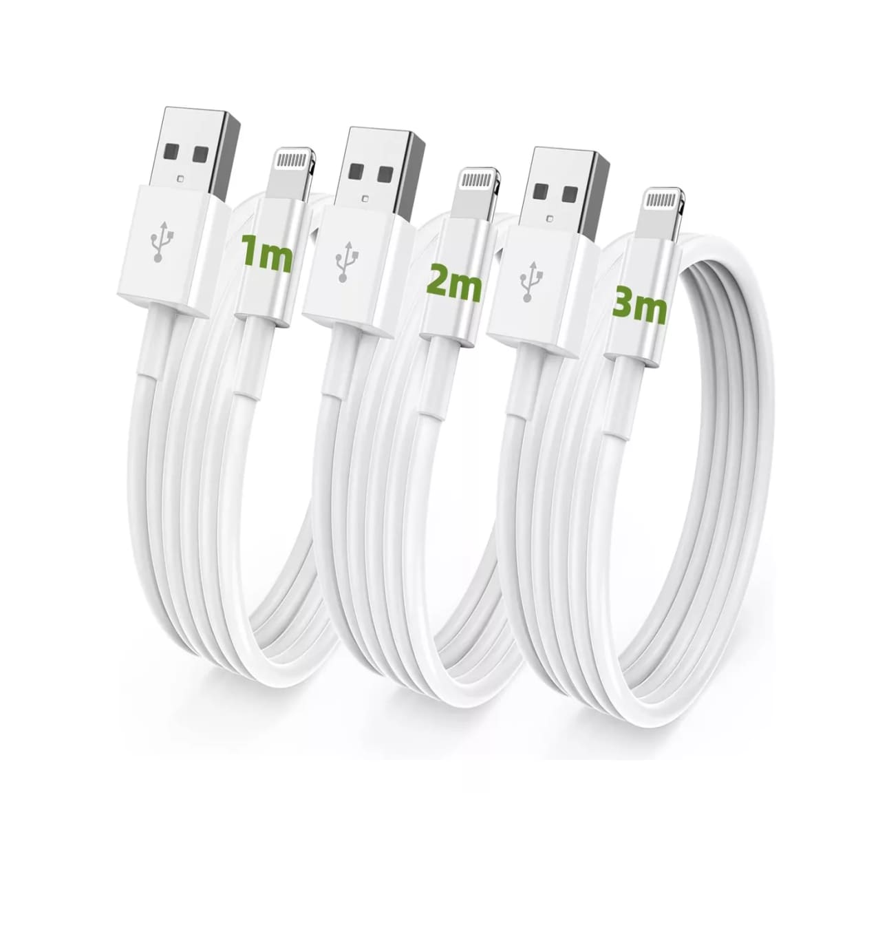 Cables de Cargador USB Carga Rápida para iPhone/iPad 12w 3 Piezas $559