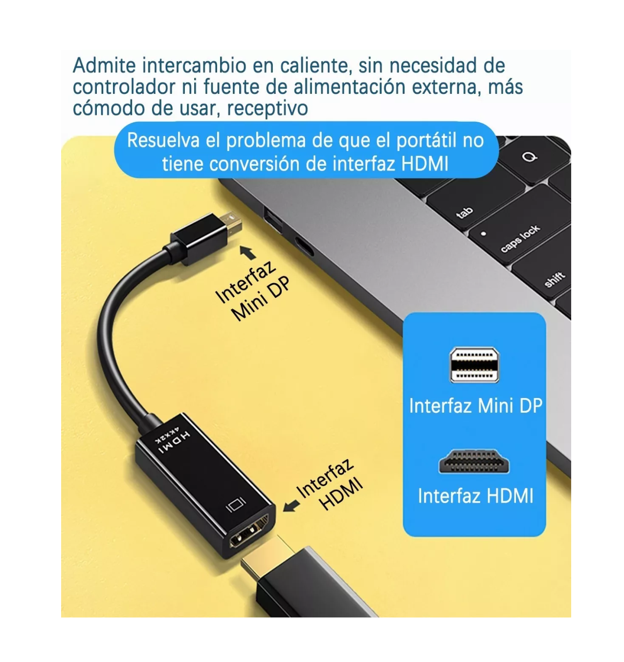 Foto 4 pulgar | Convertidor Adaptador Para Mac,4k Blanco