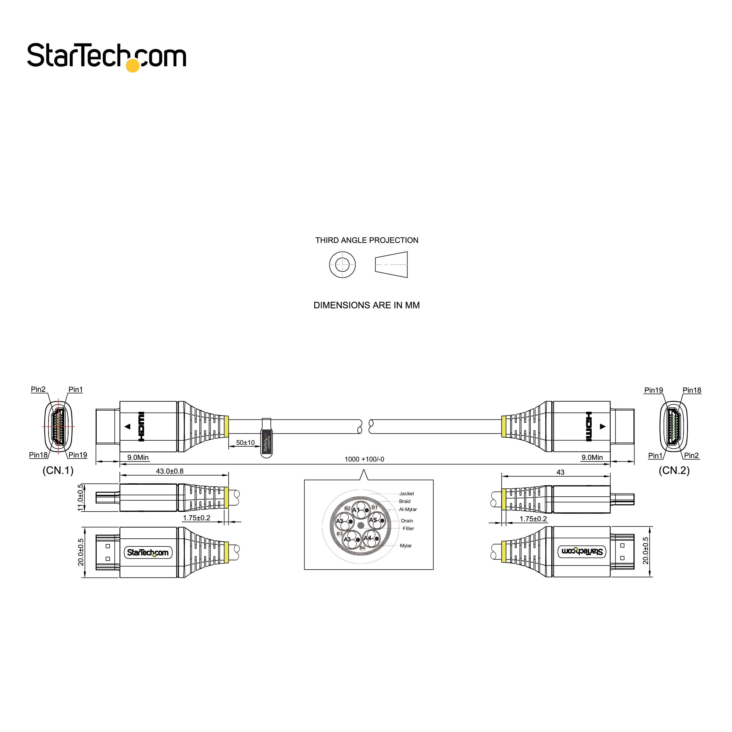 Foto 9 pulgar | Venta Internacional - Cable HDMI Startech.com Premium Certificado 1 m