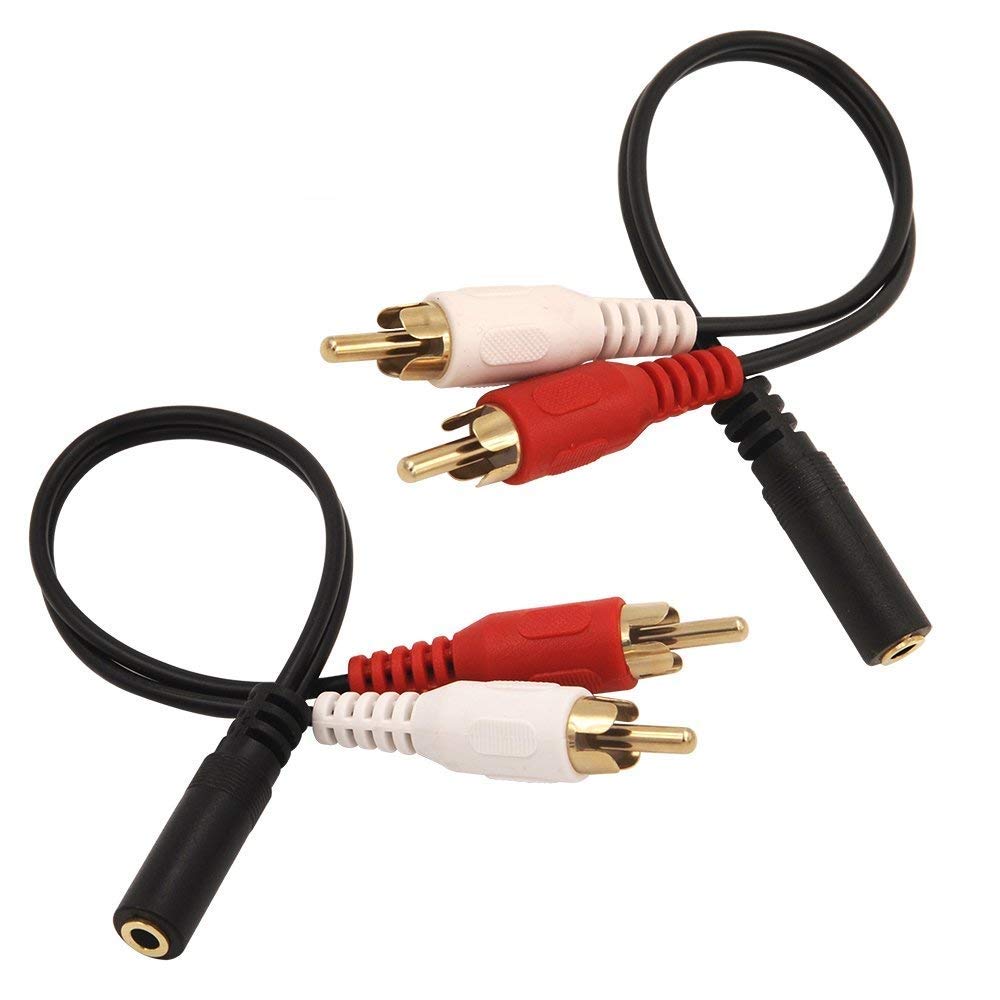 Venta Internacional - Cable De Audio En Y Vce De 3,5 Mm Hembra A 2 Rca Macho Estéreo, Paquete De 2