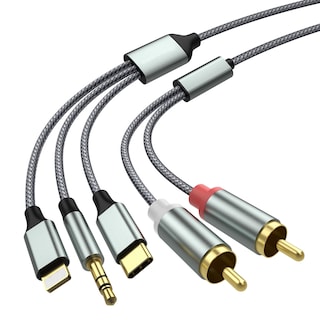 Foto 1 | Cable Adaptador Auxiliar de Audio Lightning A Rca 3,5 mm Usb-c 2 Rca - Venta Internacional