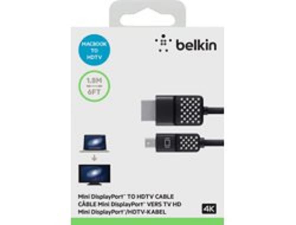 Foto 3 pulgar | Cable Belkin Mini Displayport A Hdmi 4k De 1,8 M, Color Blanco Y Negro - Venta Internacional.