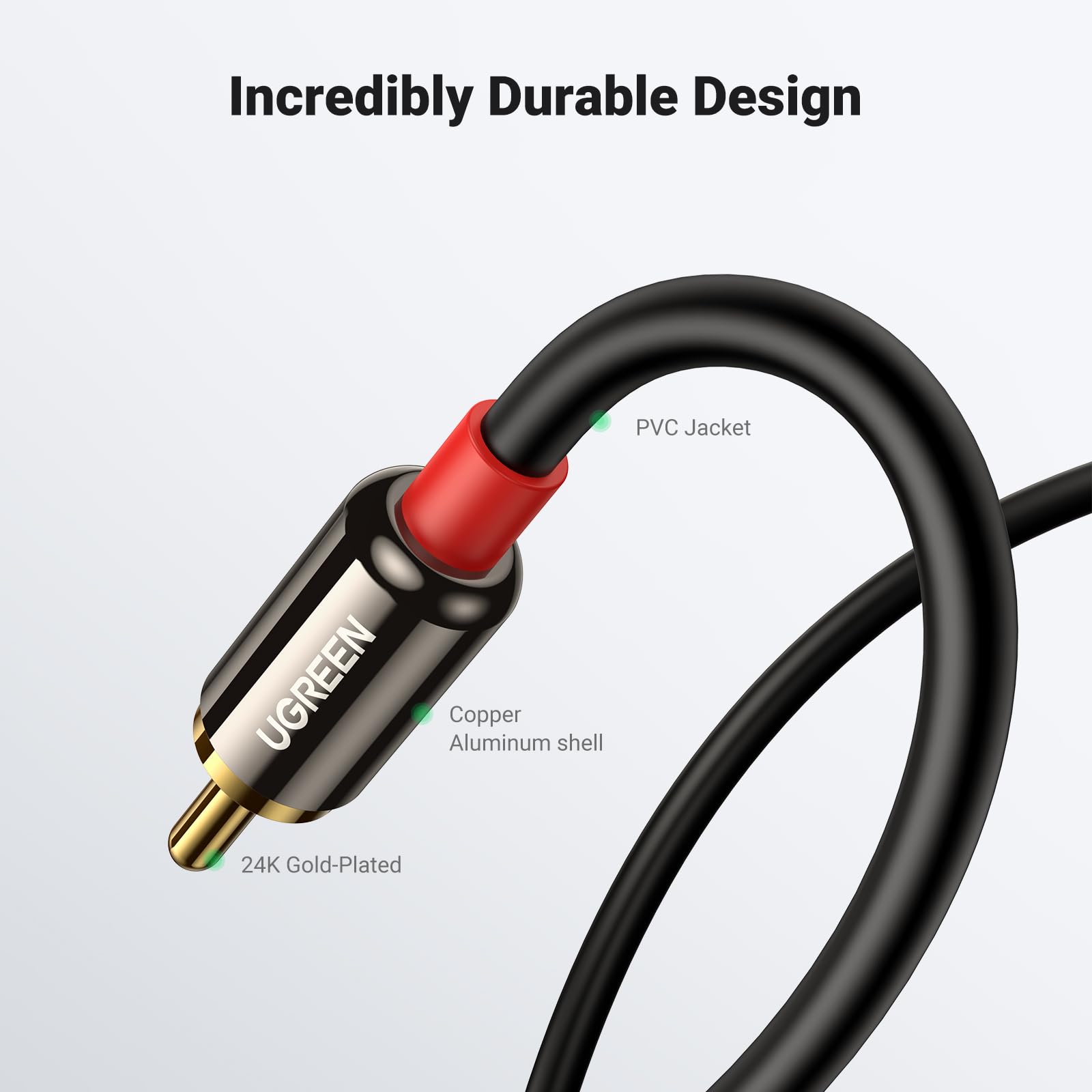 Foto 7 pulgar | Cable de Audio Ugreen de 3.5 mm a RCA Macho 5 m Hifi Sound Metal She - Venta Internacional