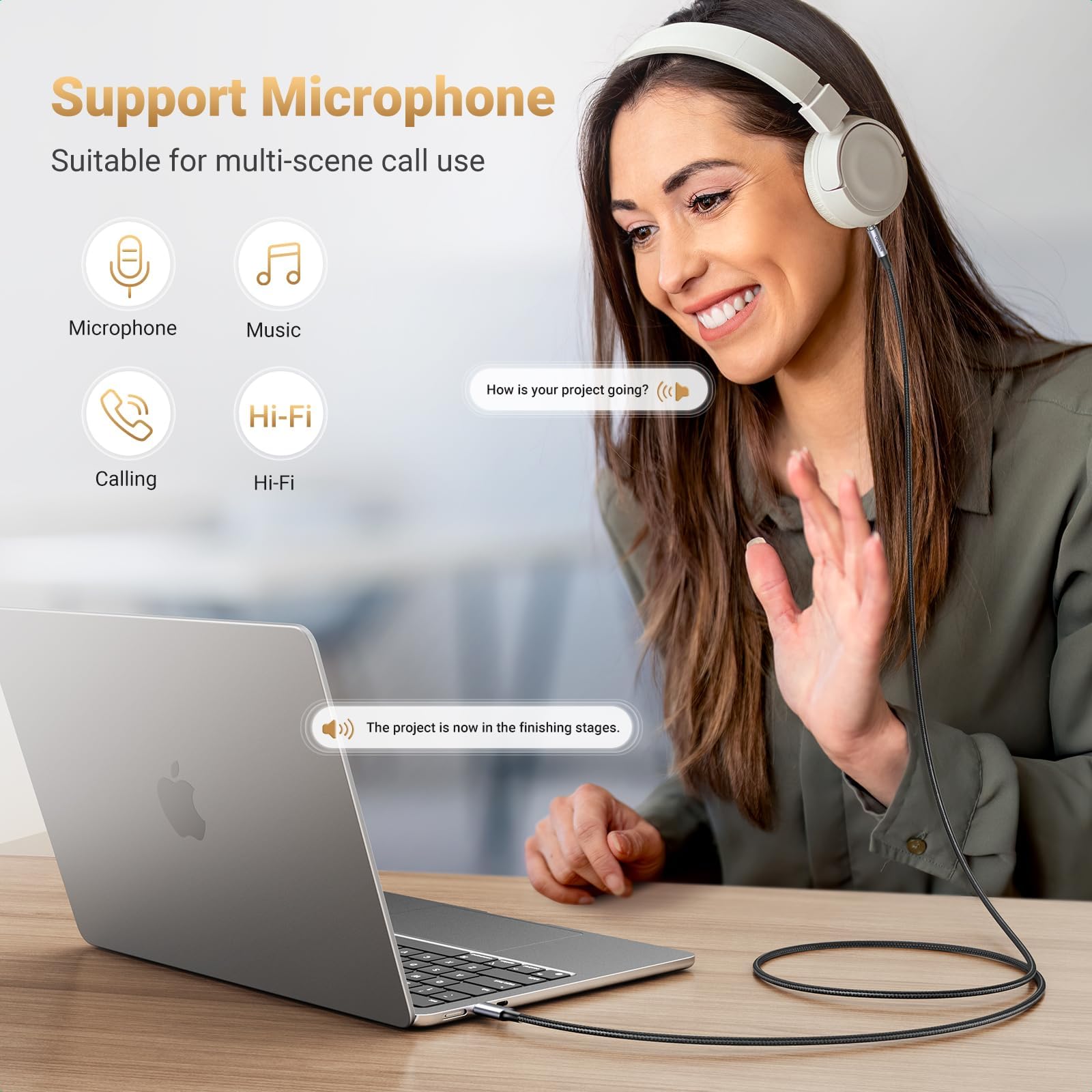 Foto 3 | Adaptador de Audio Ugreen Aux A Usb C de 3.3 Pies para iPhone Galaxy - Venta Internacional
