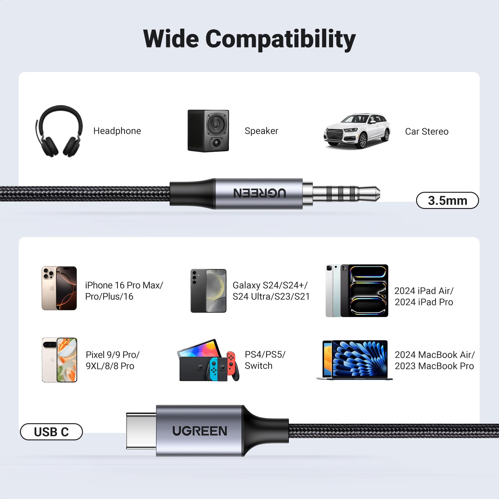 Foto 7 | Adaptador de Audio Ugreen Aux A Usb C de 3.3 Pies para iPhone Galaxy - Venta Internacional