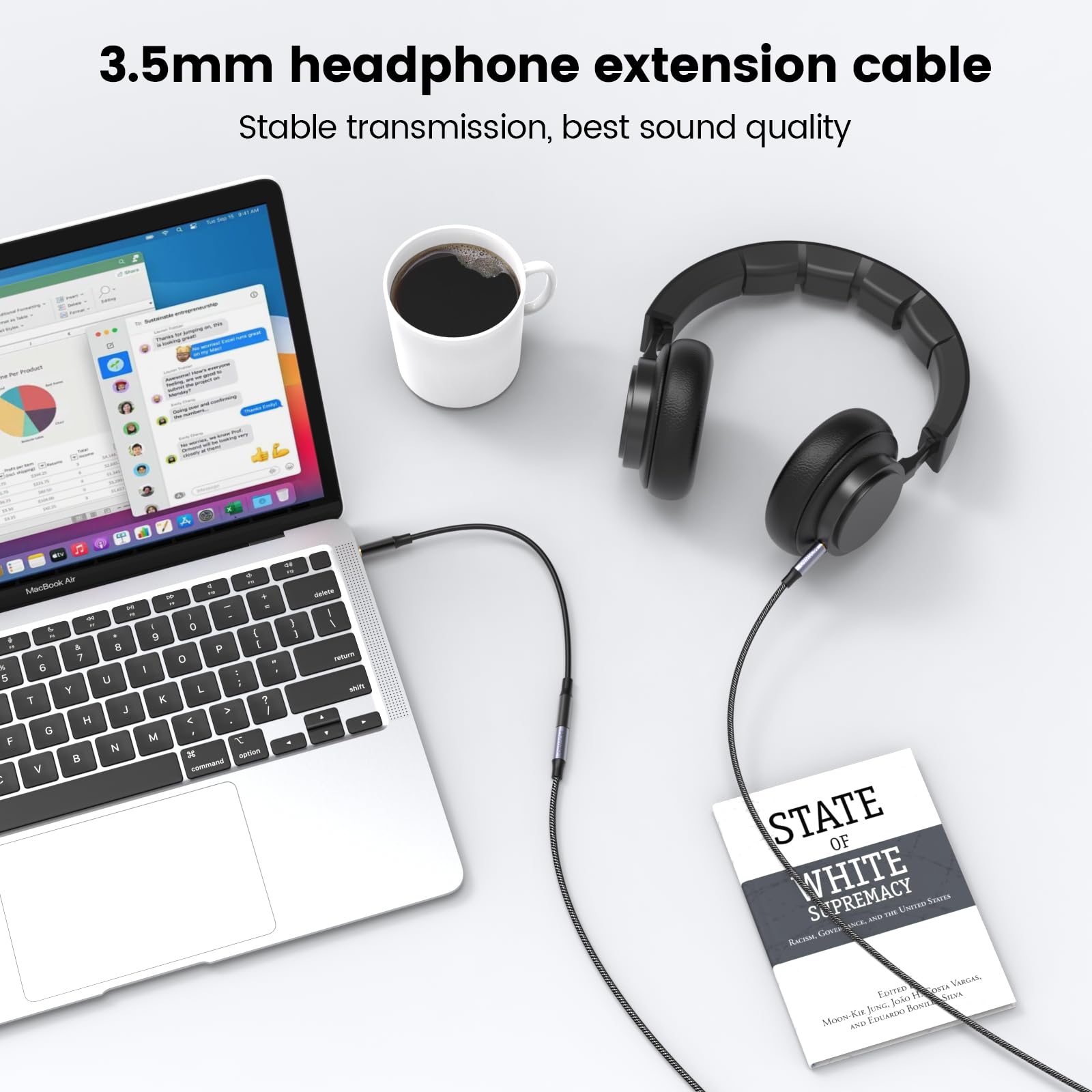 Foto 6 pulgar | Cable Para Auriculares Moswag Extensión De 3.5 mm 3 M Nailon Trenzado - Venta Internacional