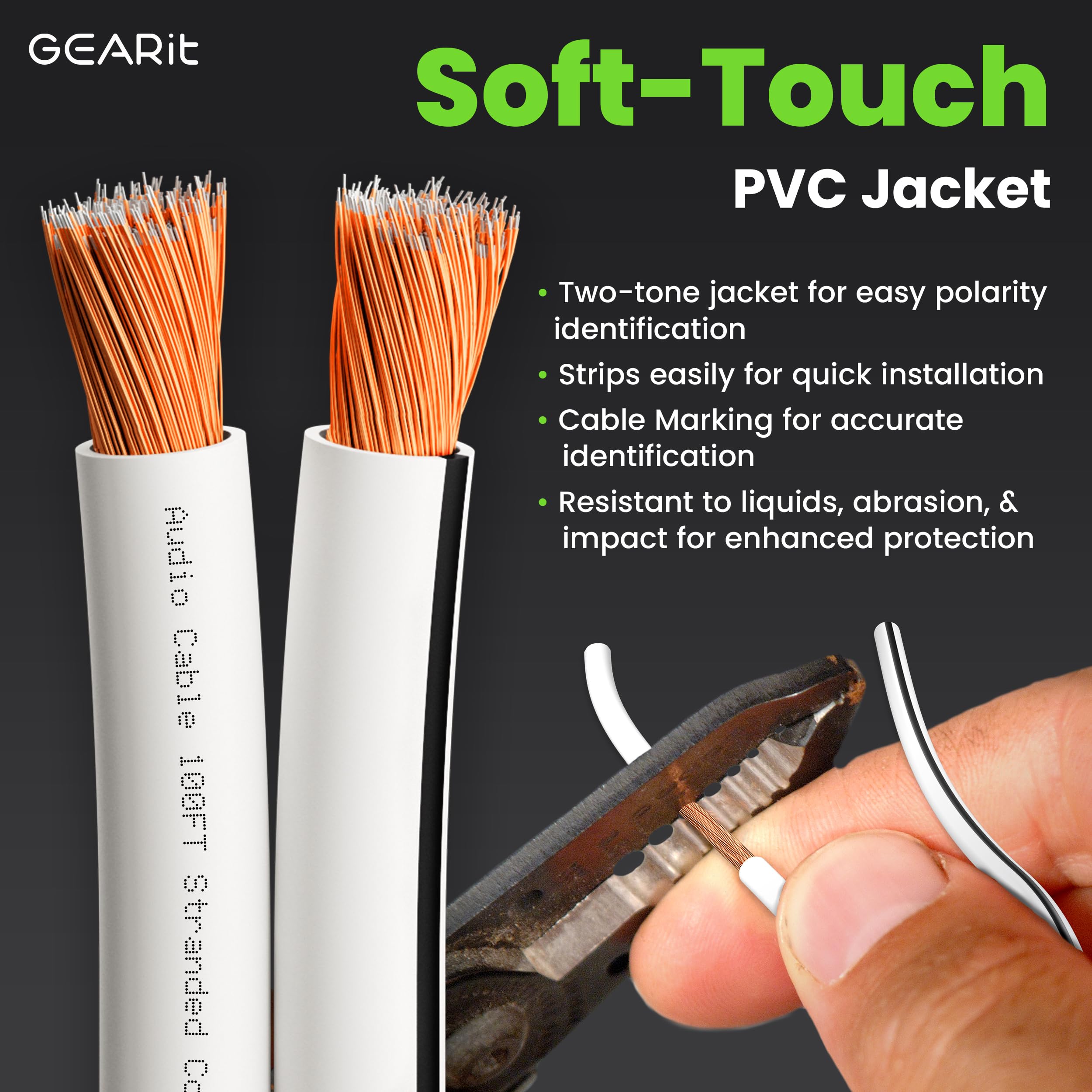 Foto 3 pulgar | Cable De Altavoz Gearit Pro Series 16 Awg, Calibre 16, 30,48 M, Blanco - Venta Internacional.