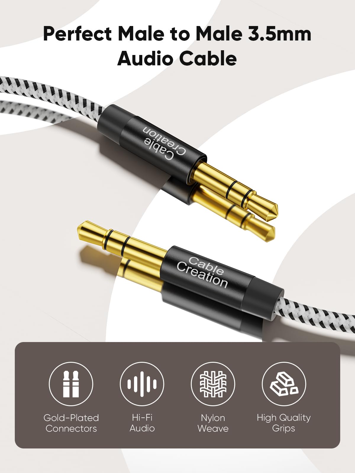 Foto 4 pulgar | Cable Auxiliar CableCreation Negro Largo 6 m 3,5 mm Macho a Macho - Venta Internacional