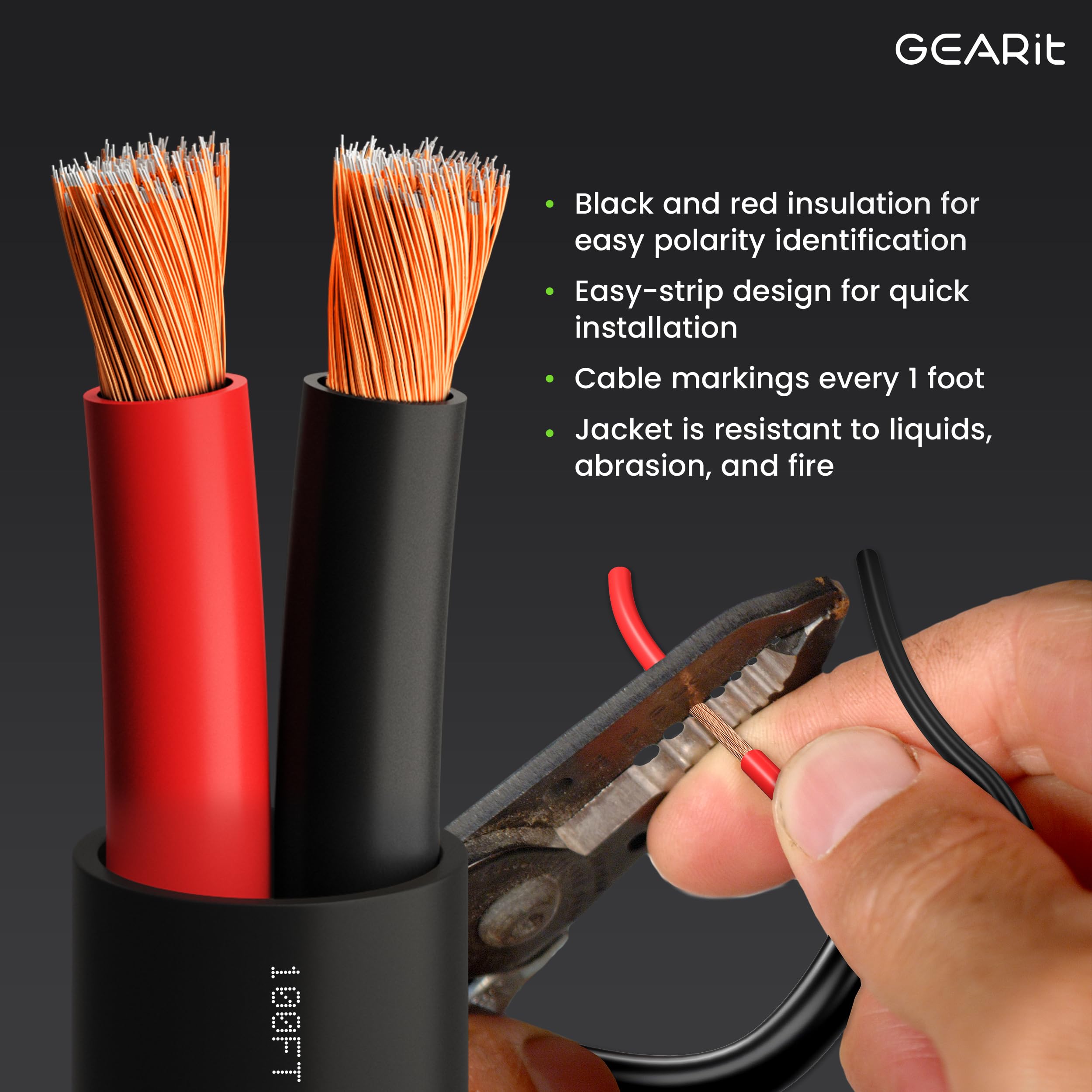 Foto 3 pulgar | Cable de Altavoz Gearit Calibre 12 cca Exterior 200 Pies - Venta Internacional