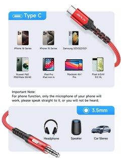 Foto 6 | Cable Jsaux Usb C a Conector Auxiliar de Audio 3,5 Mm para iPhone - Venta Internacional