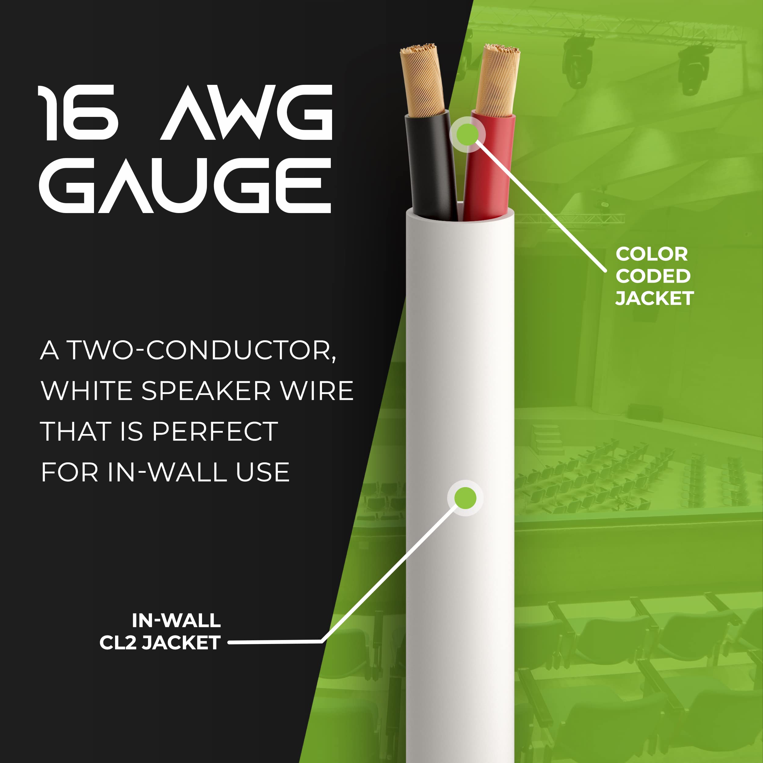 Foto 3 pulgar | Cable de Altavoz Gearit para Pared 2x1,5 Mm²  Color Blanco Ofc - Venta Internacional