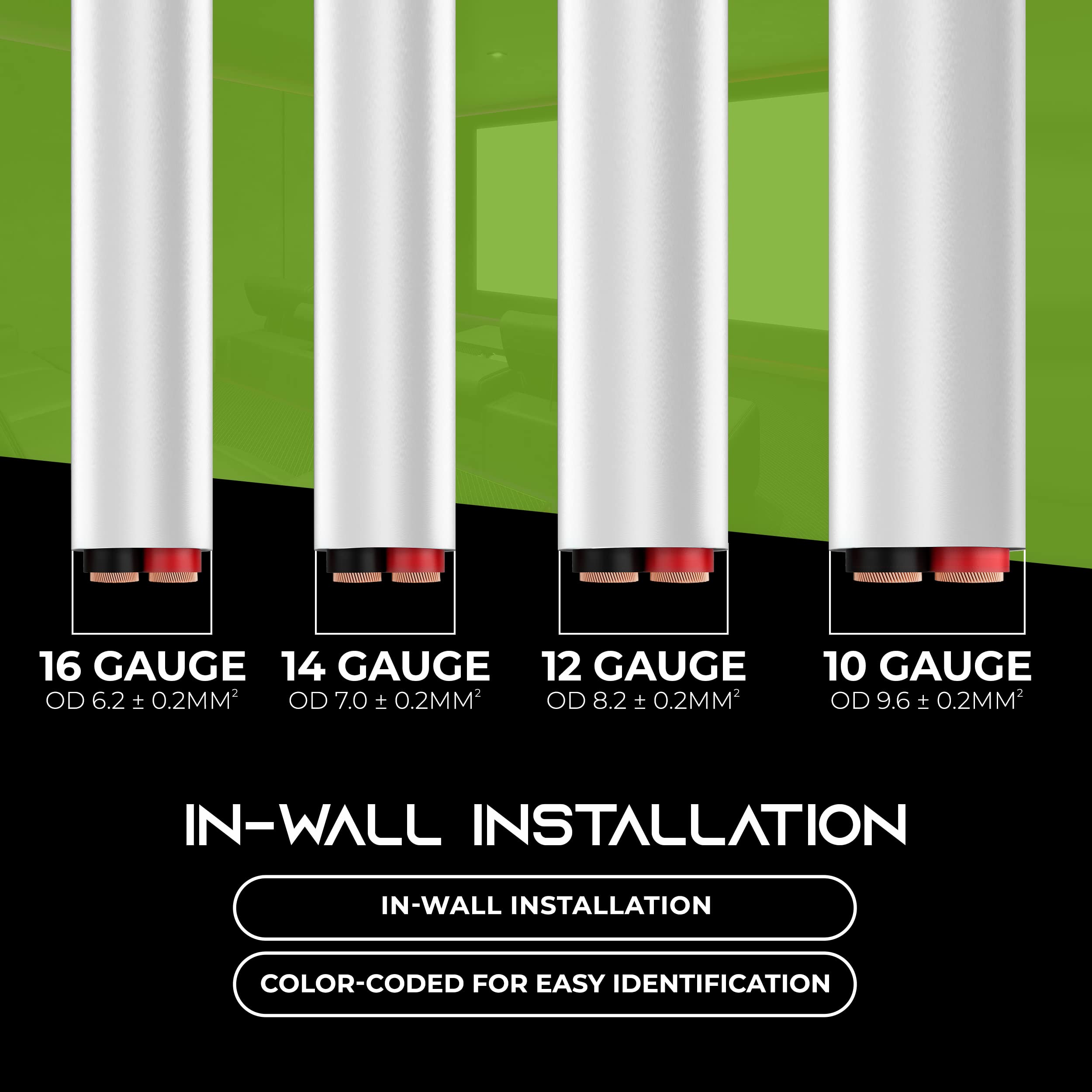 Foto 7 | Cable de Altavoz Gearit para Pared 2x1,5 Mm²  Color Blanco Ofc - Venta Internacional