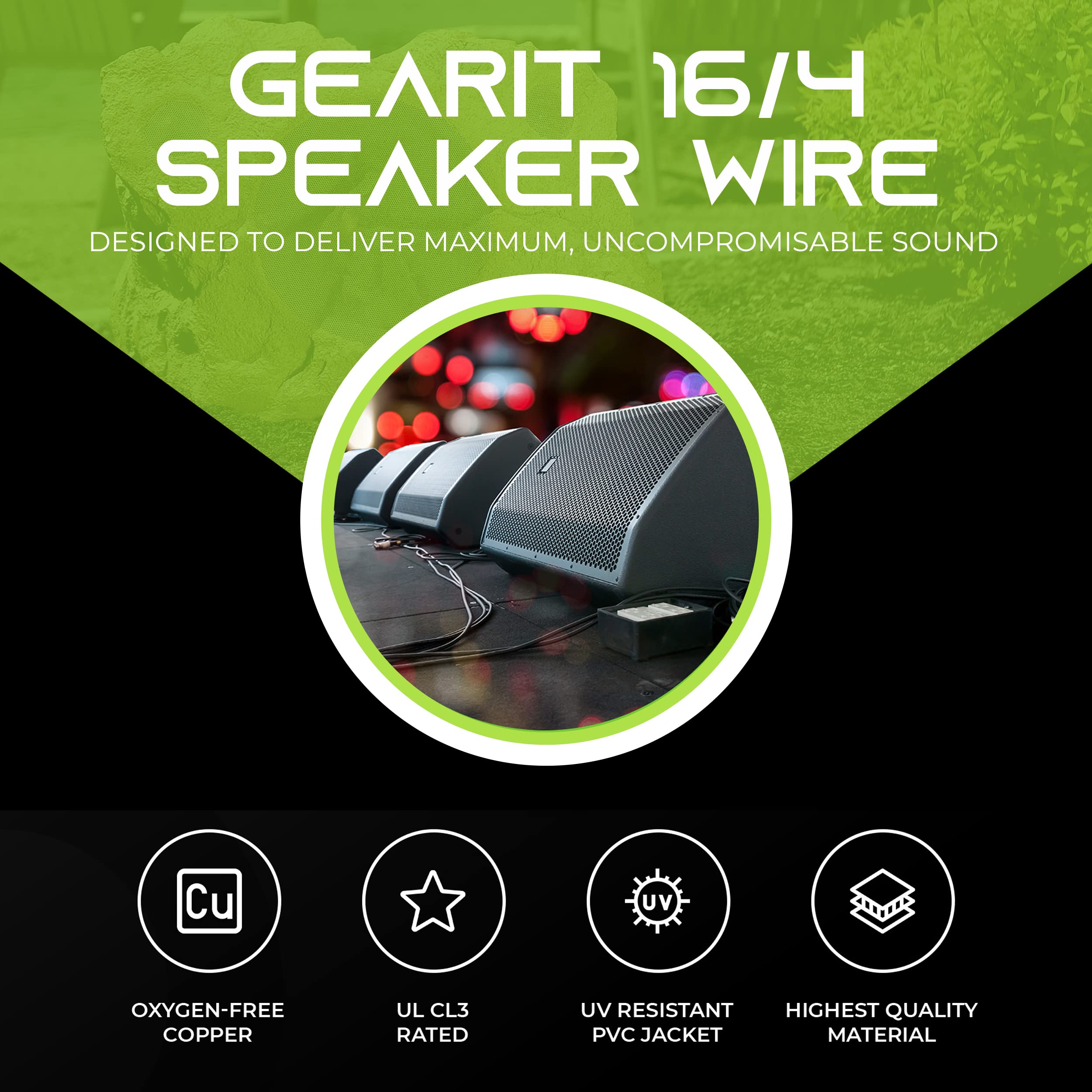 Foto 3 | Cable De Altavoz Gearit, 16 Awg, 2 Conductores, 250 Pies, Ofc, Cobre - Venta Internacional.