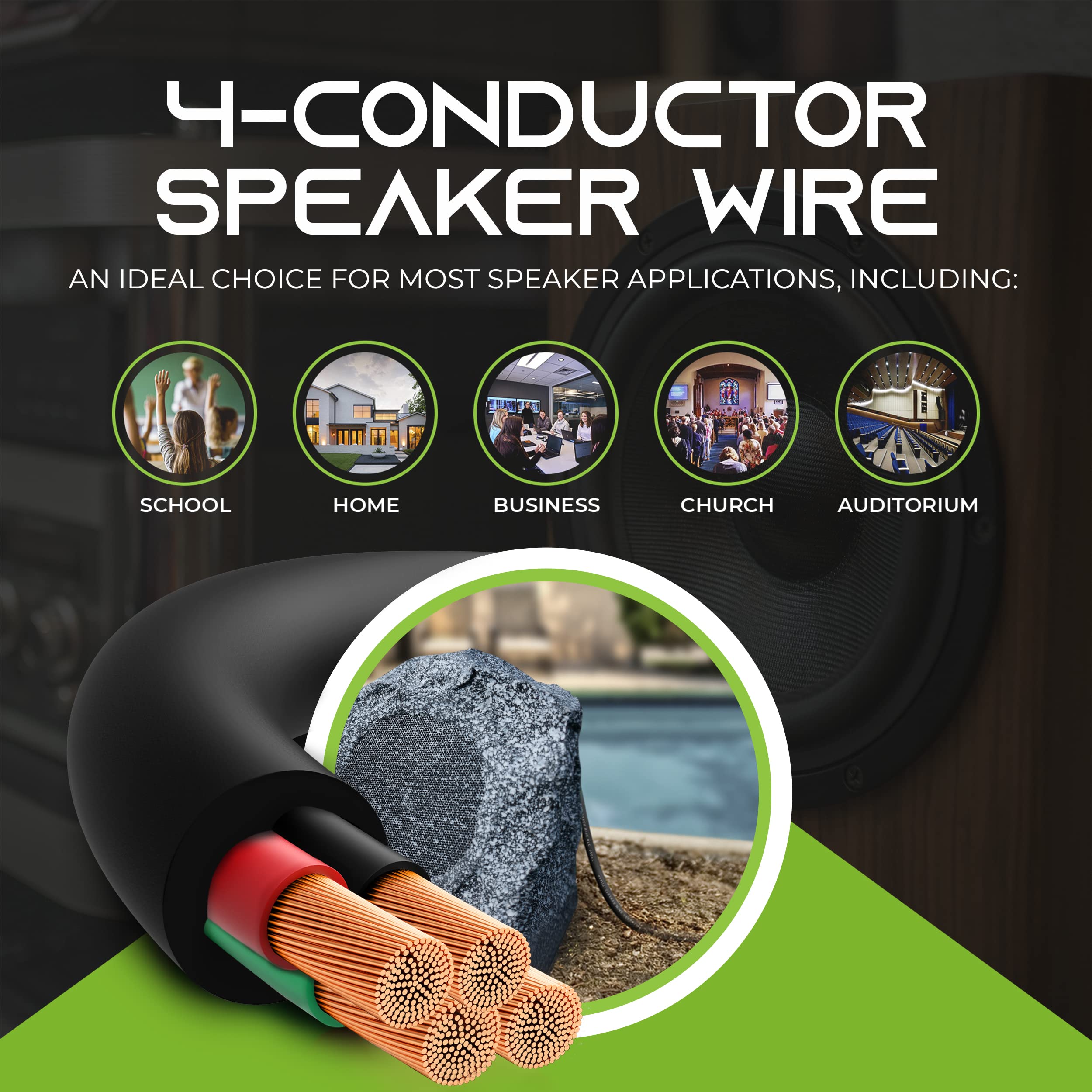 Foto 5 pulgar | Cable De Altavoz Gearit, 16 Awg, 2 Conductores, 250 Pies, Ofc, Cobre - Venta Internacional.