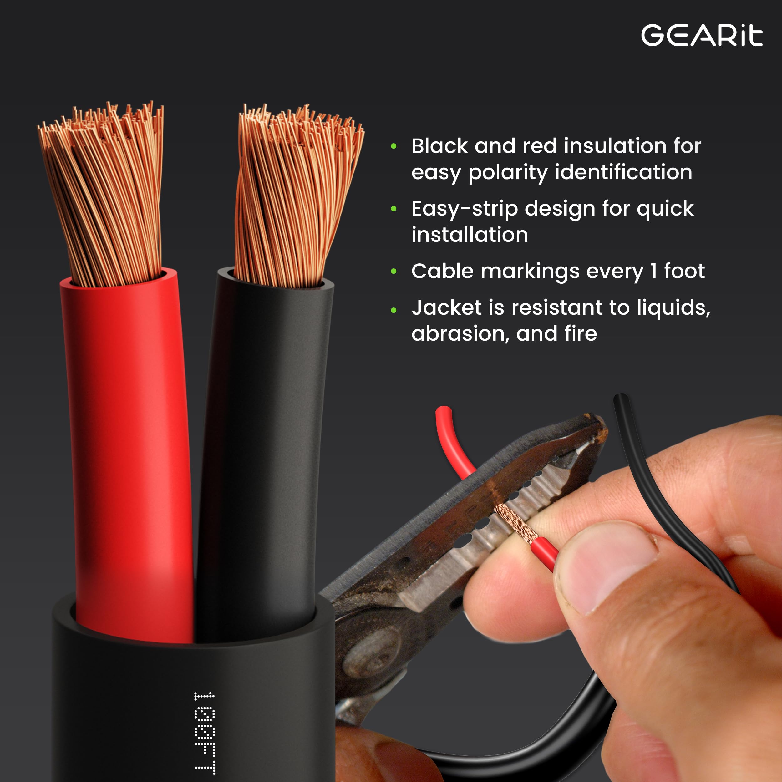 Foto 3 pulgar | Cable de Altavoz Gearit 12/2 Calibre 12 Awg 250 Pies Exterior Cl3 Cl2 - Venta Internacional