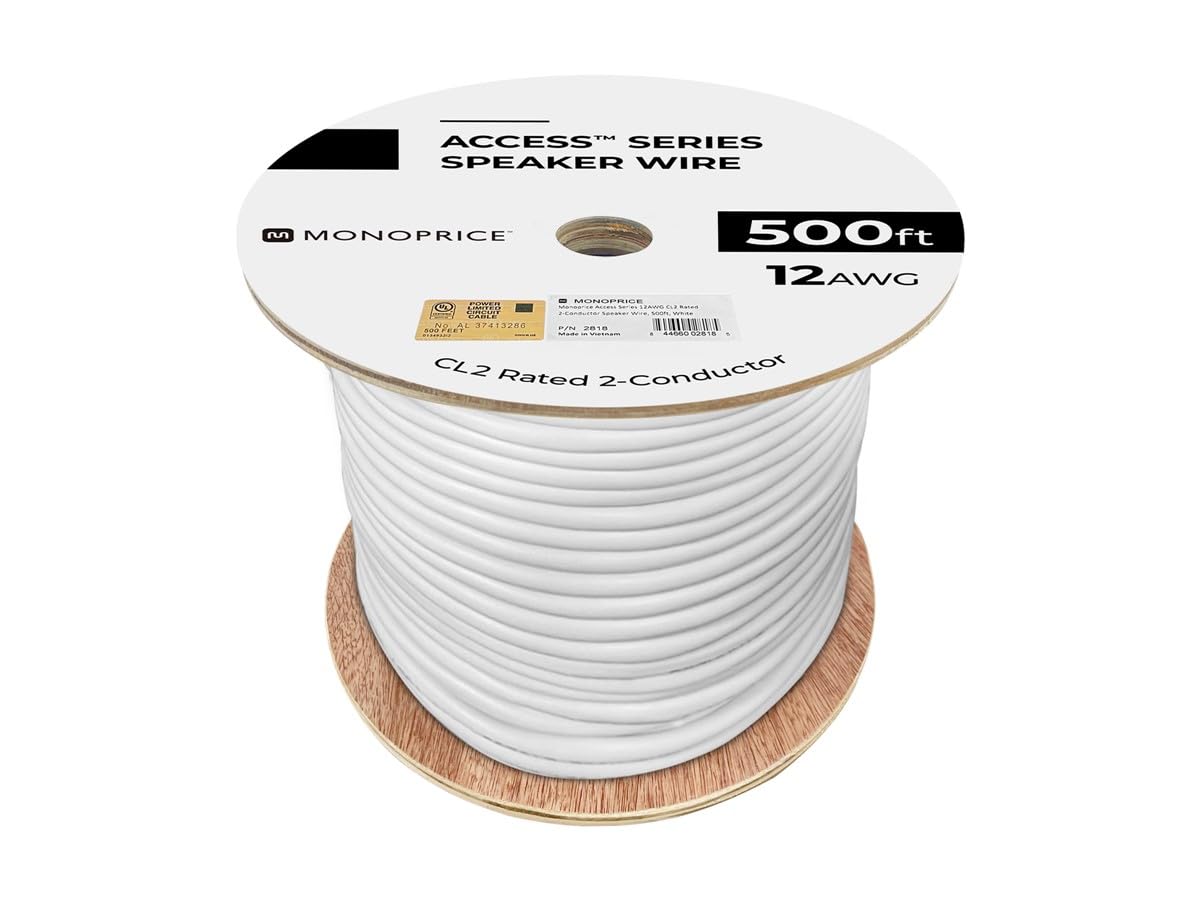 Cable de Altavoz Monoprice Cl2 con Clasificación 12 Awg Cobre 500 Pies - Venta Internacional