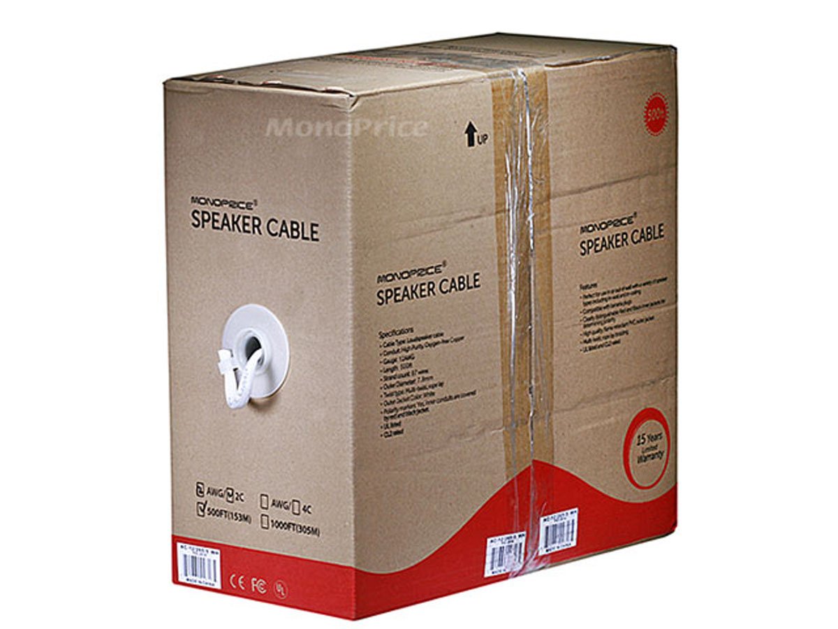 Foto 4 pulgar | Cable de Altavoz Monoprice Cl2 con Clasificación 12 Awg Cobre 500 Pies - Venta Internacional