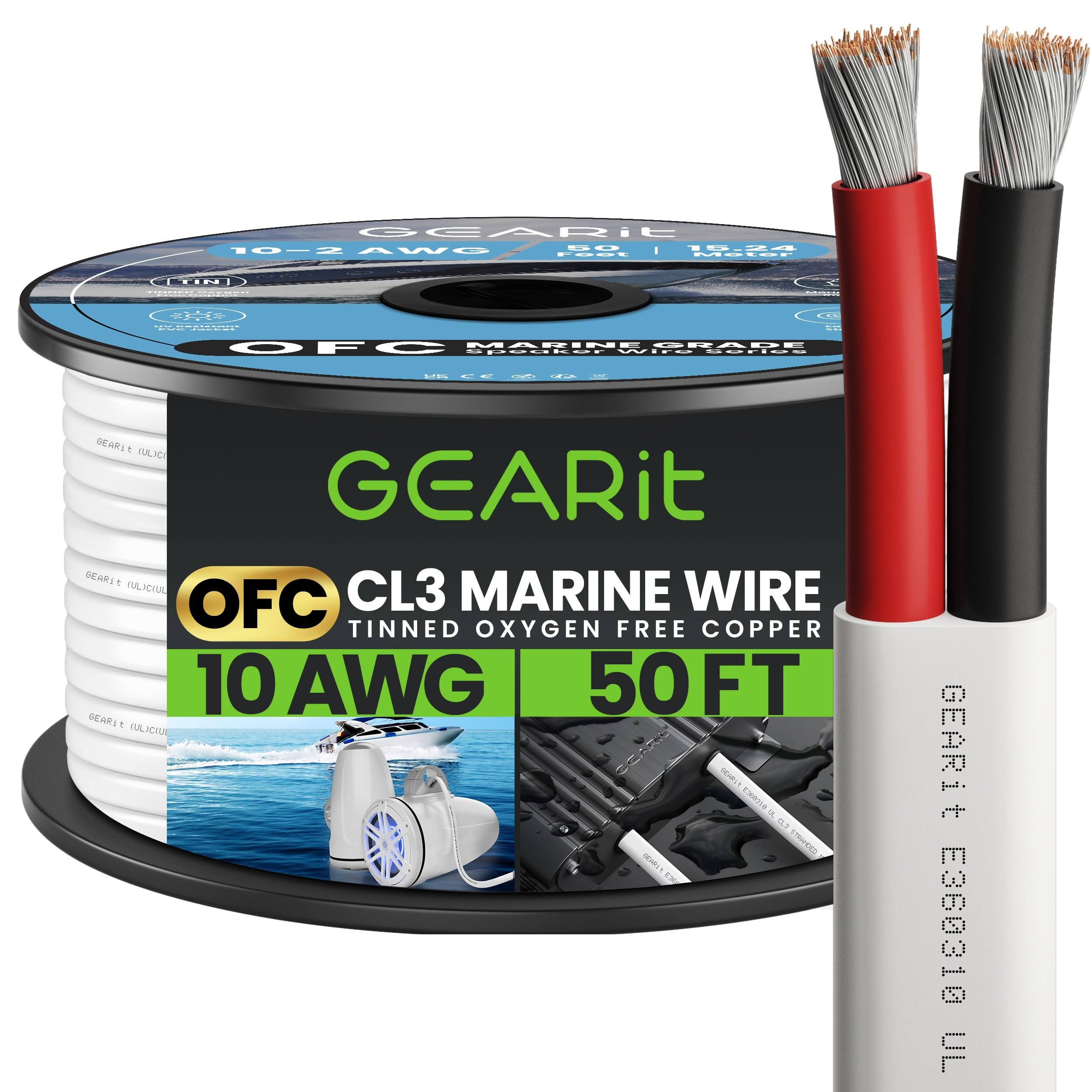 Foto 2 pulgar | Marine Wire Gearit, 10 Awg, 50 Pies, Cobre Ofc Estañado, Blanco - Venta Internacional.
