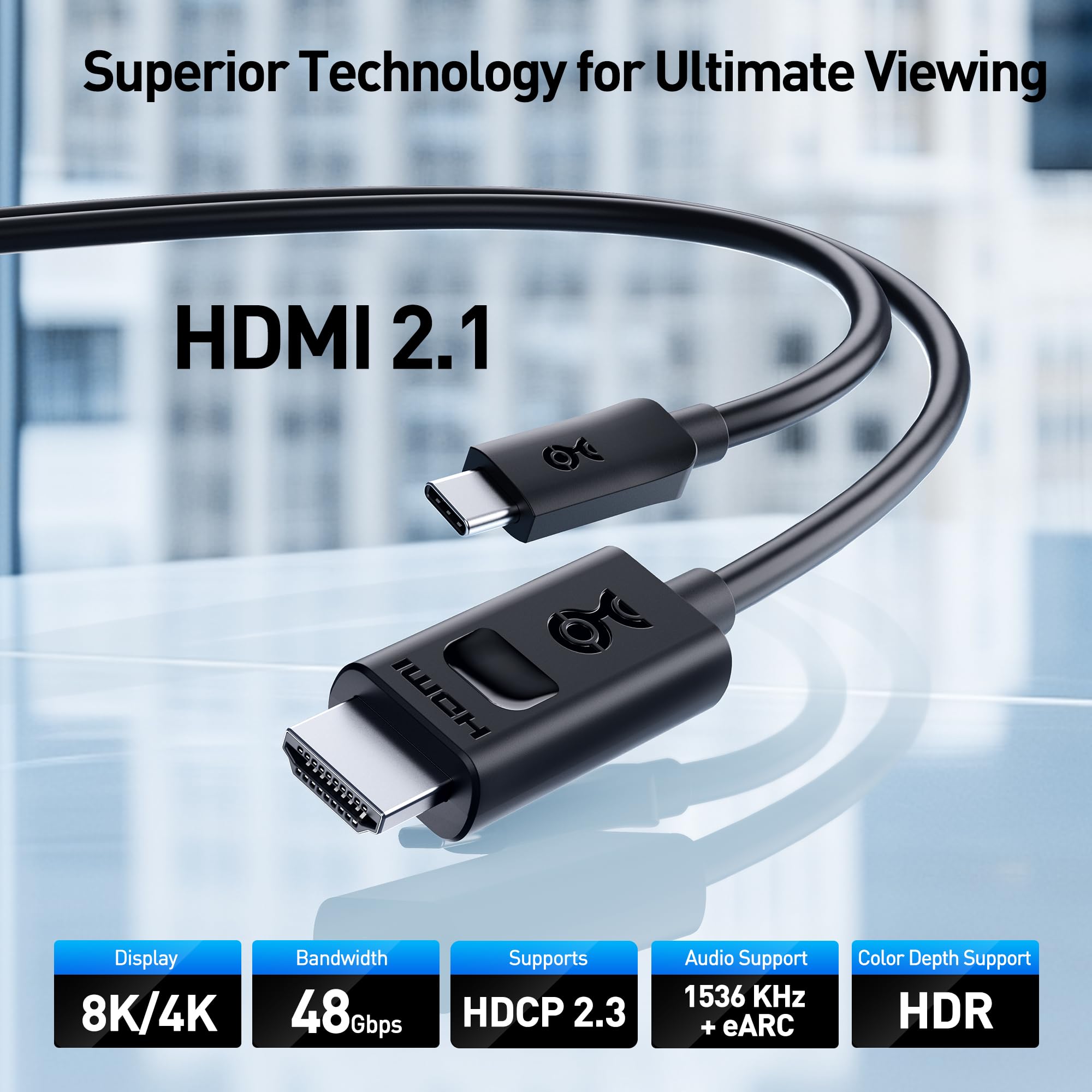 Foto 3 pulgar | Cable Usb C A Hdmi 2.1 Matters 8k @60hz Black - Venta Internacional.