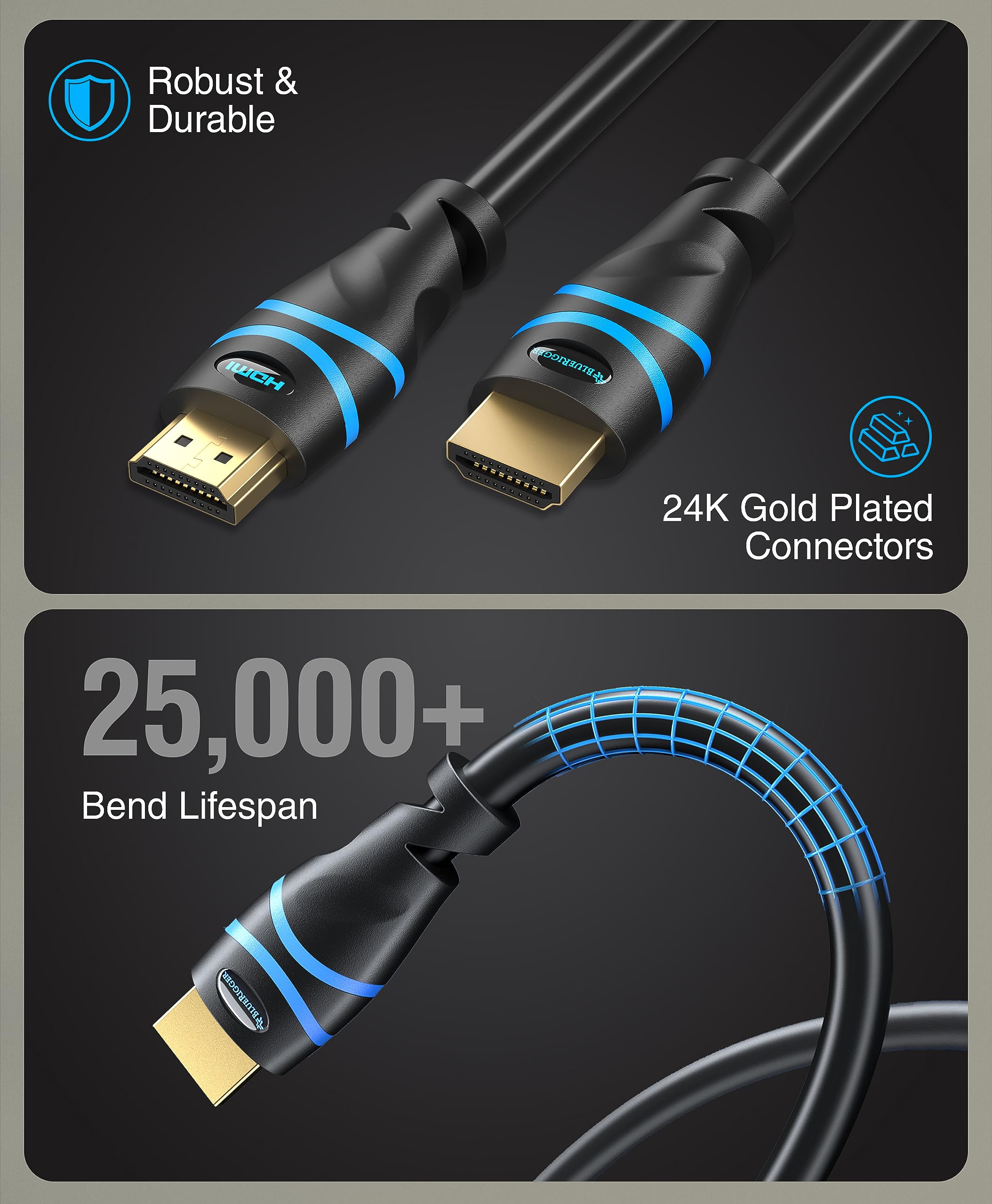 Foto 8 pulgar | Cable Hdmi Bluerigger 4k Hdr10 Earc De Alta Velocidad De 50 Pies (15 M) - Venta Internacional.