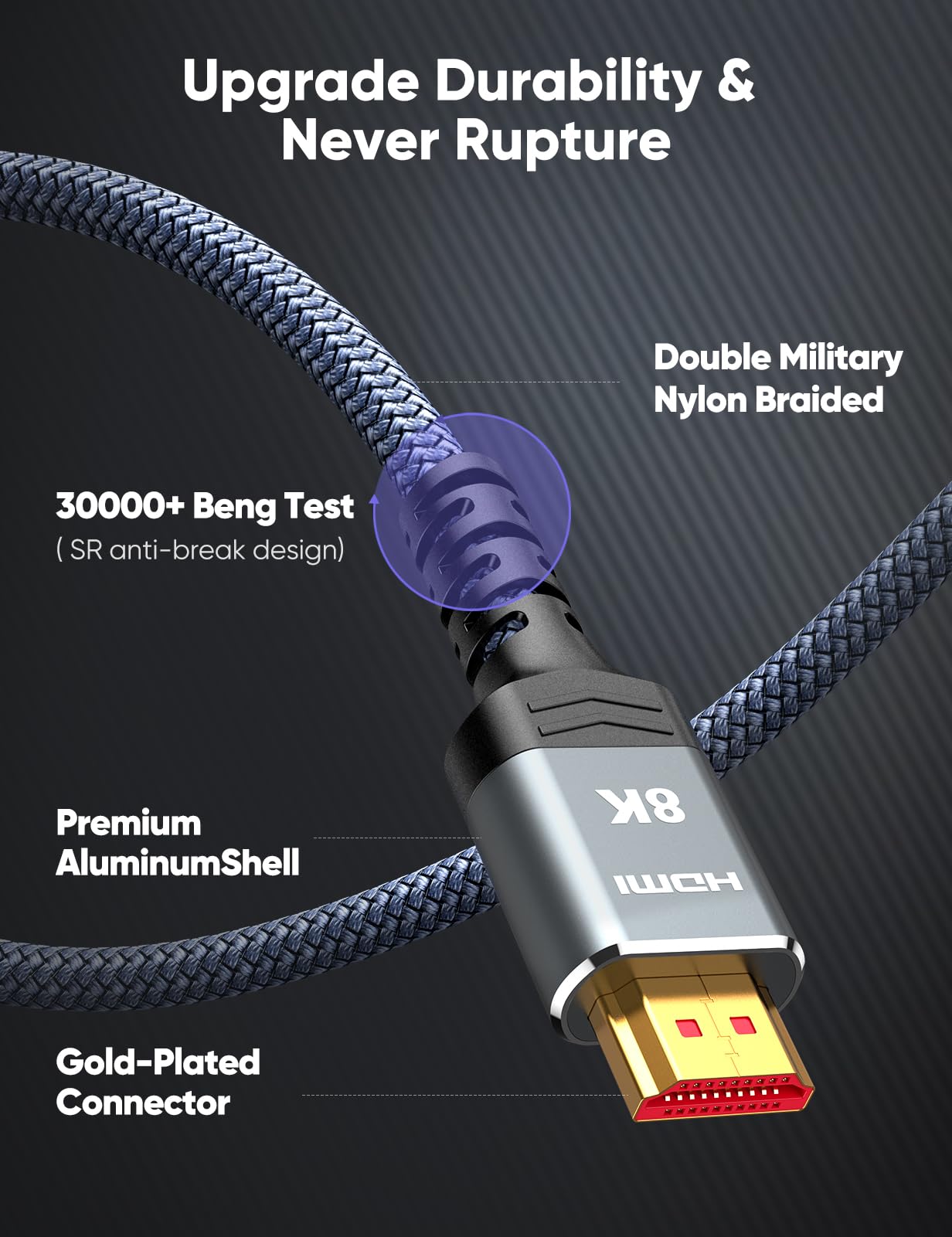 Foto 5 | Cable Hdmi Highwings 10k 8k Hdmi 2.1 48 Gbps, Paquete De 2 M - Venta Internacional.