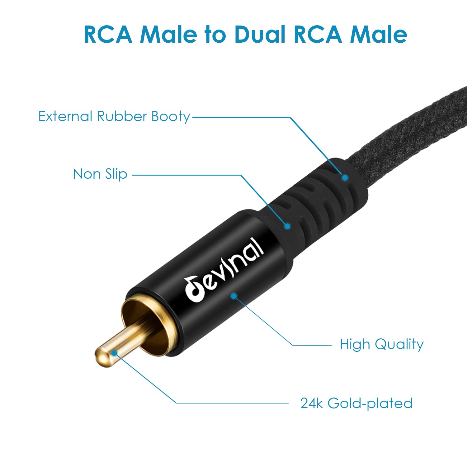 Foto 3 pulgar | Cable Divisor Rca y Devinal 1 Macho a 2 Machos 3 M para Subamplificadores - Venta Internacional