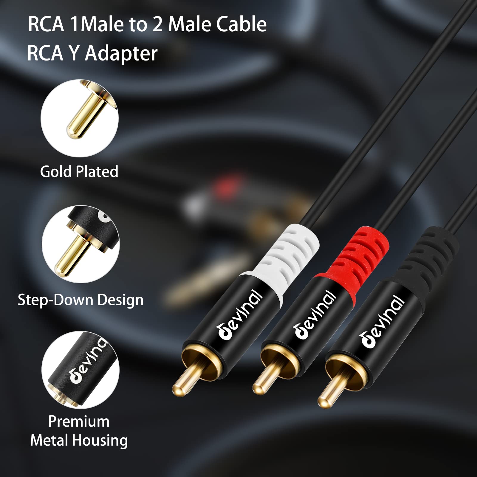 Foto 6 pulgar | Cable Divisor Rca y Devinal 1 Macho a 2 Machos 3 M para Subamplificadores - Venta Internacional