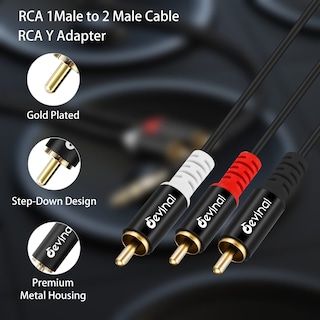 Foto 5 | Cable Rca y Devinal Subwoofer de 1 Macho a 2 Machos 2 M Chapado en Oro - Venta Internacional