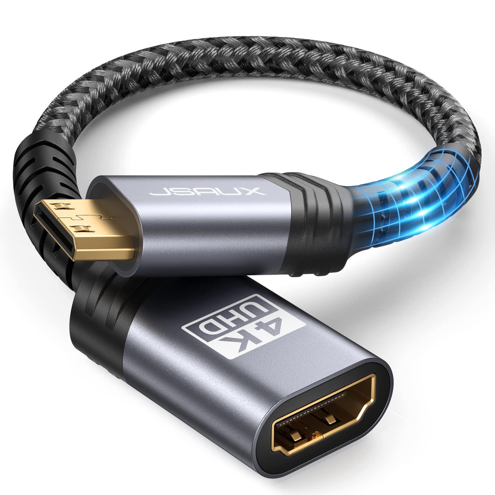 Foto 2 pulgar | Adaptador Jsaux Mini Hdmi A Hdmi 4k 60hz Hdr 3d 18gbps Gris - Venta Internacional.