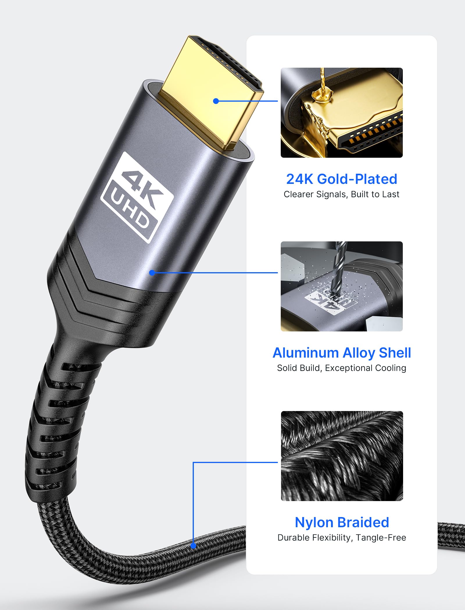 Foto 8 pulgar | Cable Hdmi Jsaux Mini Hdmi A Hdmi 4k, 60 Hz, 3 Pies, Gris - Venta Internacional.