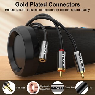Foto 6 | Cable Adaptador De Audio J&d De 3,5 Mm Hembra A 2 Rca Macho De 2,4 M - Venta Internacional.
